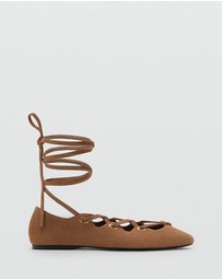 M.N.G - Lace Leather Flat