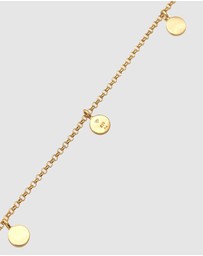 Elli Jewelry - Necklace Choker Plate Pendant Boho Style in 925 Sterling Silver Gold Plated