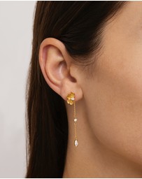 By Charlotte - Serene Lotus Chain Earrings