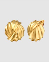 Elli Jewelry - Earrings Stud Grooves 925 Sterling Silver Gold-Plated