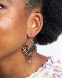 Lovisa - Antique Yellow Gold Toned Beaded Drop Jhumka Earrings