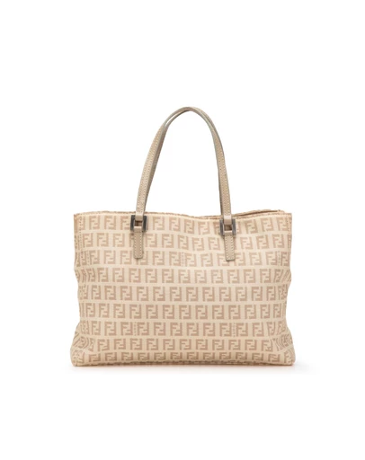 Pre-Loved by Azura Reborn - Pre-Loved fendi FF Logo Canvas Tote Bag
