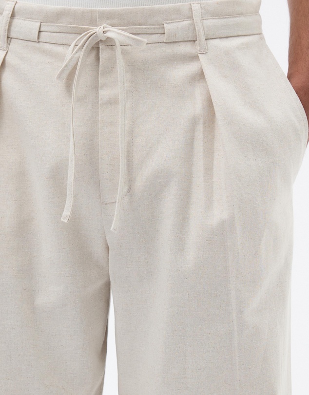AERE - Linen Blend Tie Waist Relaxed Pants