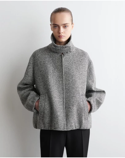 COS - Wool-Tweed Funnel-Neck Jacket
