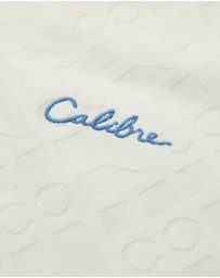 Calibre - Striped Trim Monogram Polo Cream