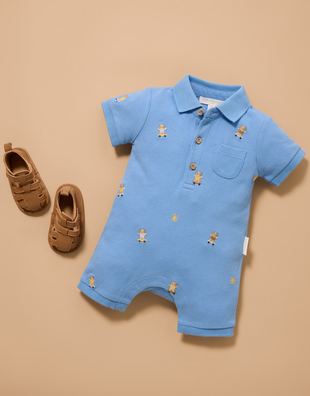 Purebaby - Polo Growsuit-Kids-Babies