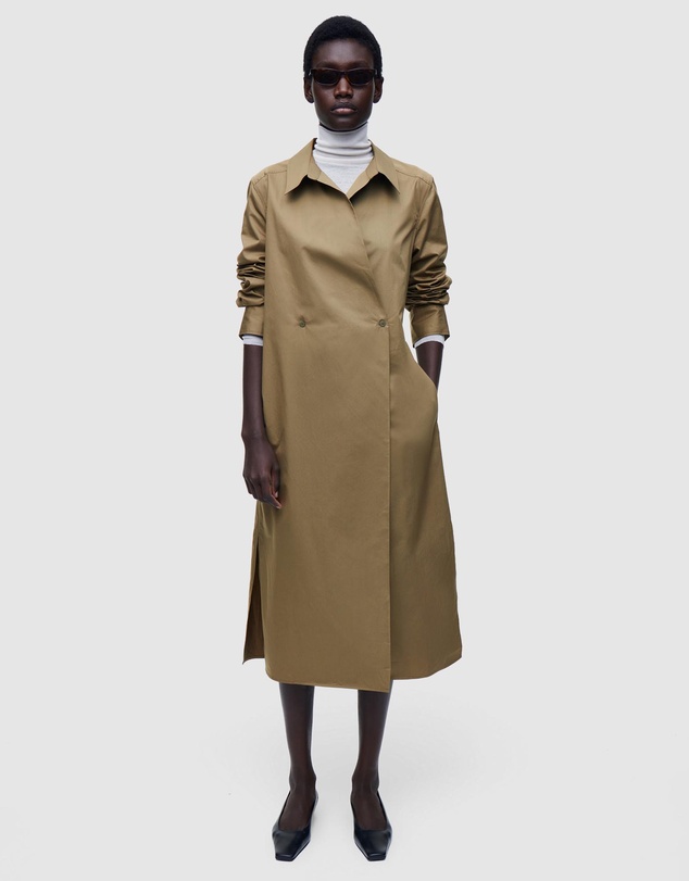 cos midi shirt dress FLUID MIDI SHIRT DRESS - BLACK