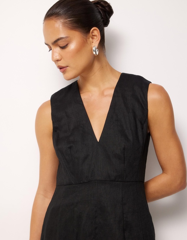 AERE - Audrey Linen A-Line Dress
