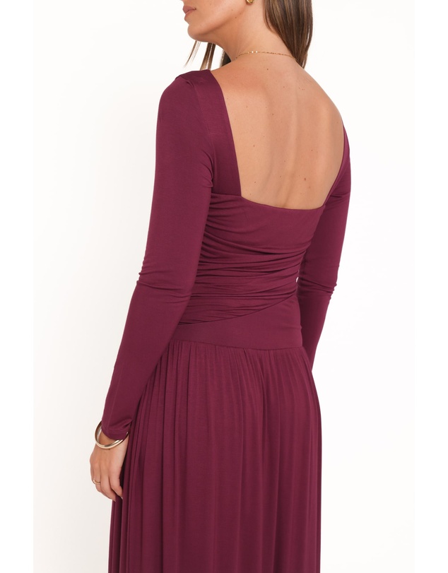 Petal & Pup - Shirley Long Sleeve Maxi Dress - Burgundy