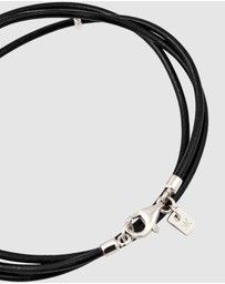 Kuzzoi - ICONIC EXCLUSIVE - Bracelet Male Black Leather 925 Sterling Silver