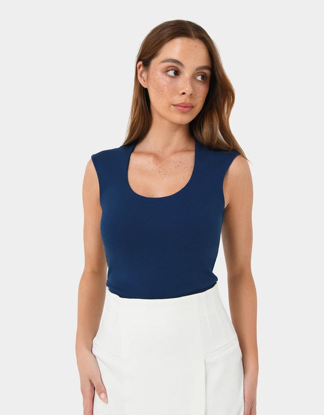 Forcast - Soho Rounded Square Neck Top