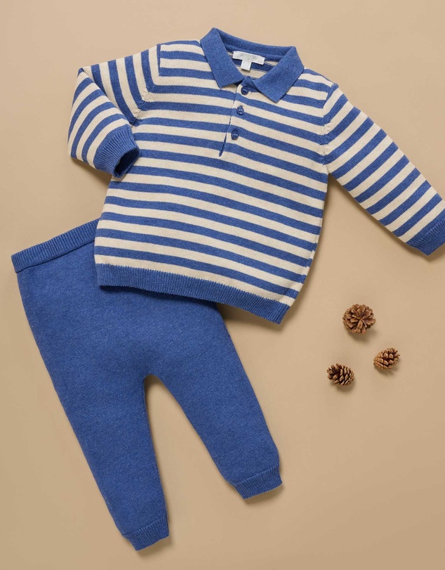 Purebaby - Polo Knit Set -Kids-Babies