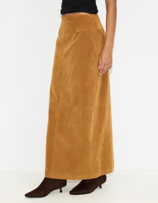 Dazie - Bailey Faux Suede Midi Skirt