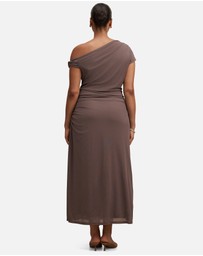 Forever New Curve - Piper Curve Draped Tie Mesh Midi Dress