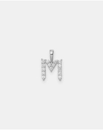 Zoe Olivia - 9K White Gold Lab Grown Diamond Initial M Pendant