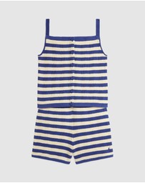 Polo Ralph Lauren - Striped Cotton Sweater Top & Shorts Set - Teens