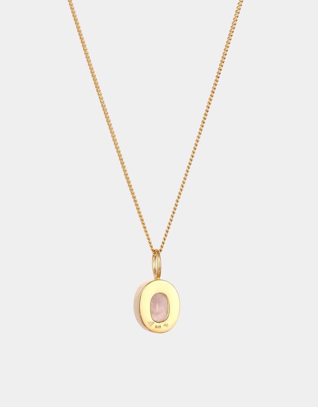 Elli Jewelry - Necklace Quartz 925 Sterling Silver Gold-Plated