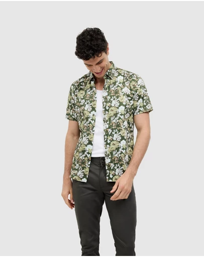 Politix - Painted Floral Short Sleeve Shirt