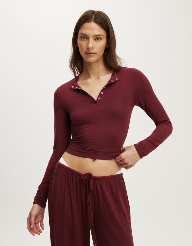 Cotton On Body - Super Soft Henley Long Sleeve Top