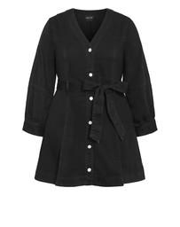 City Chic - Demi Belted Denim Mini Dress