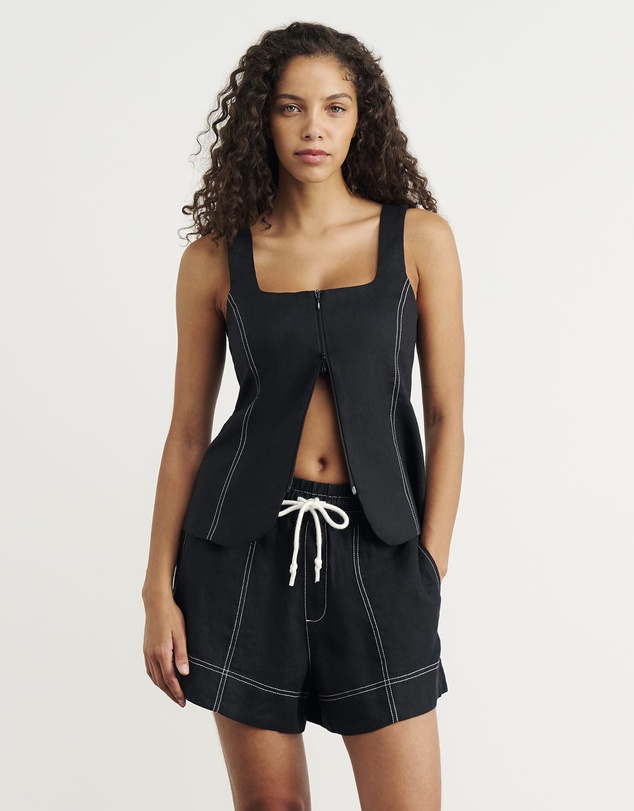 Jag - Sabine Linen Square Neck Bodice