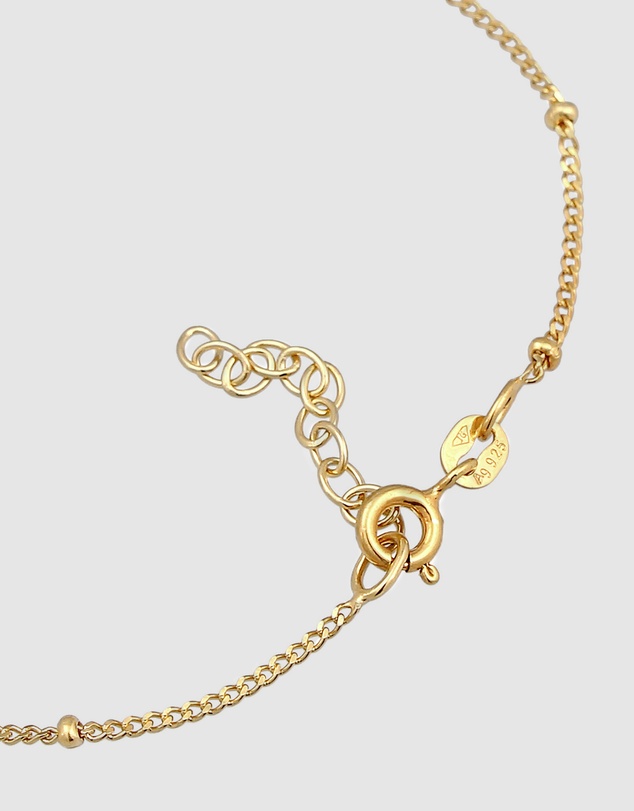 Elli Jewelry - Bracelet Hand Chain Ball 925 Sterling Silver Gold-plated