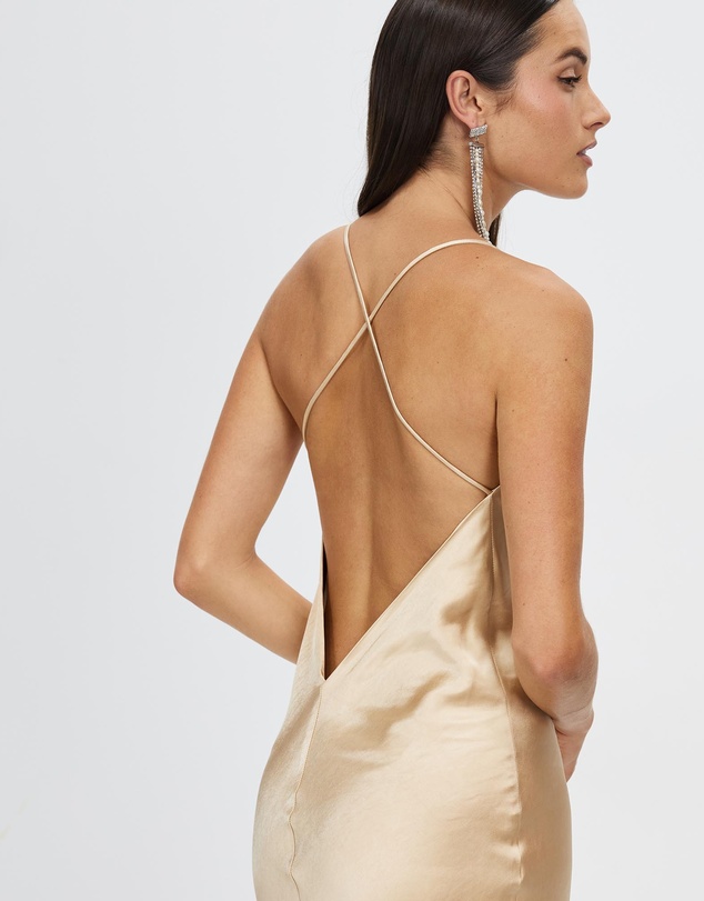 Third Form - Satin Split Slip Maxi Dress