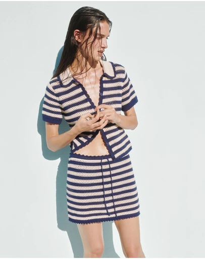 GAP - Stripe Crochet Mini Skort