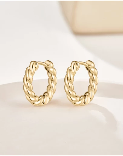 Mestige - Croissant Huggie Earrings - 18K Gold Plated