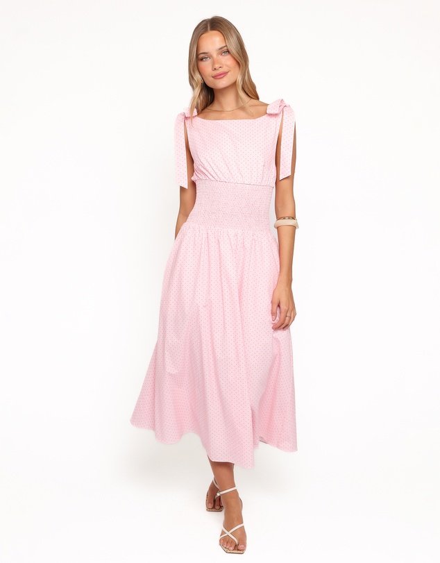 Petal & Pup - Leticia Midi Dress - Pink Polka Dot