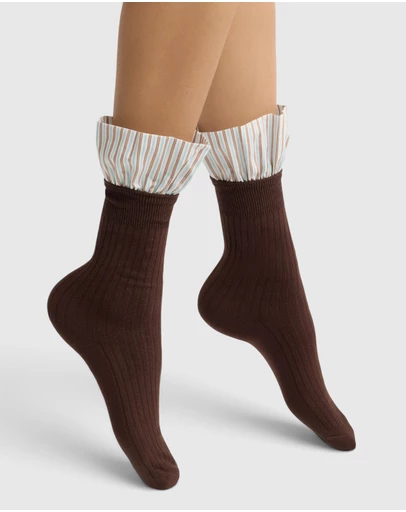 High Heel Jungle - Lauren Pinstripe Cuff Socks