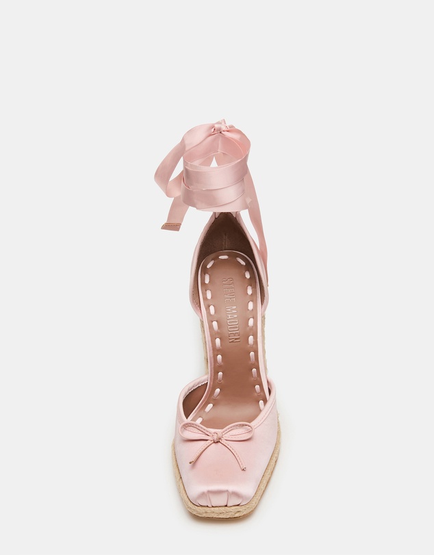 Steve Madden - Varina Blush Satin Wedge Heels