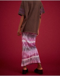 KINGA CSILLA - Purple Wave Column Skirt