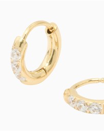 Lovisa - Waterproof Gold Plated Stainless Steel Cubic Zirconia Huggie Earrings 10 MM