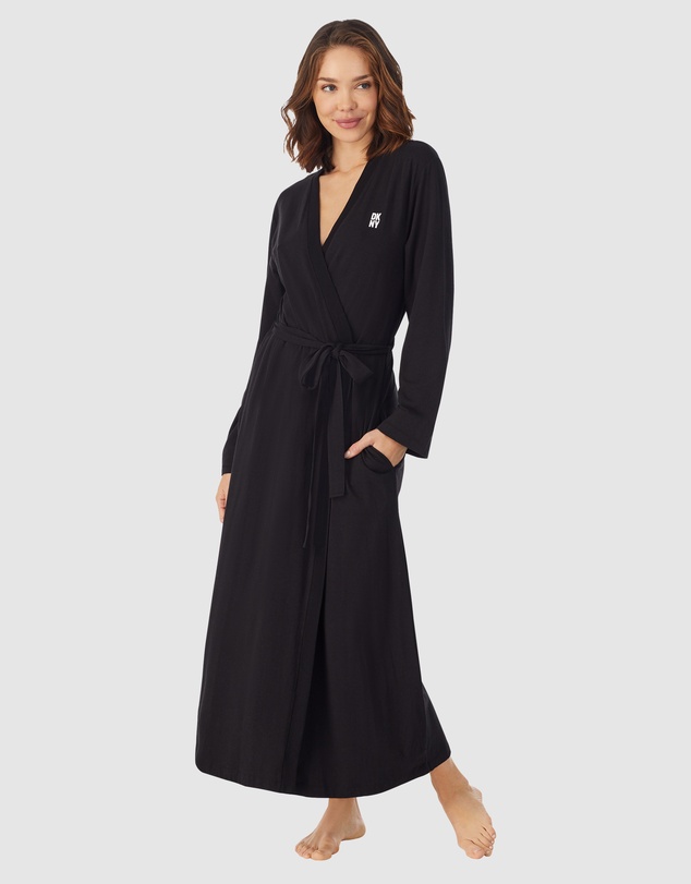 DKNY - Cotton & Viscose Jersey Short Dressing Gown Lounge Robe