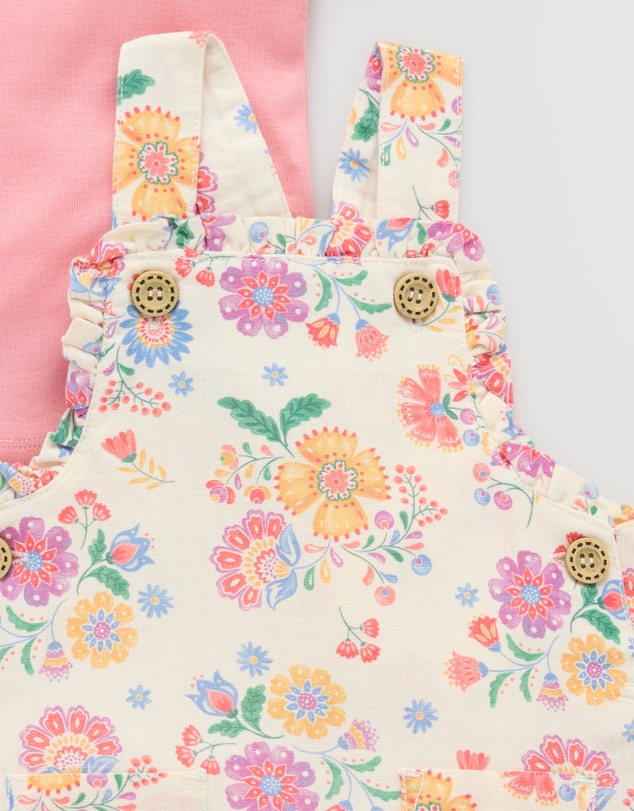 Purebaby - Linen Blend Overall Set -Kids-Babies