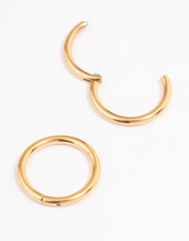 Lovisa - Gold Plated Surgical Steel Fine Sleeper Earrings 6mm
