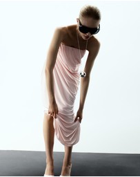 M.N.G - Draped Asymmetrical Bandeau Dress