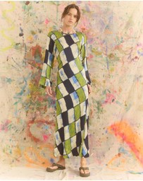 KINGA CSILLA - Oro Tile Olive Maxi Dress