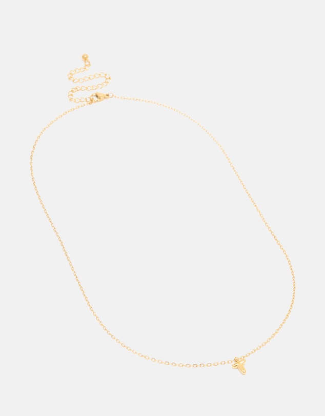 Lovisa - Waterproof Gold Plated Stainless Steel Mini Bubble Letter T Necklace