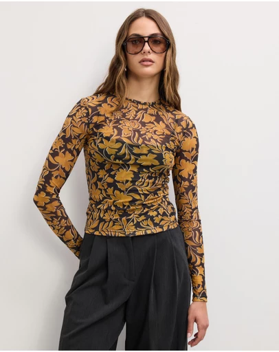 The Fated - Florence Long Sleeve Mesh Top