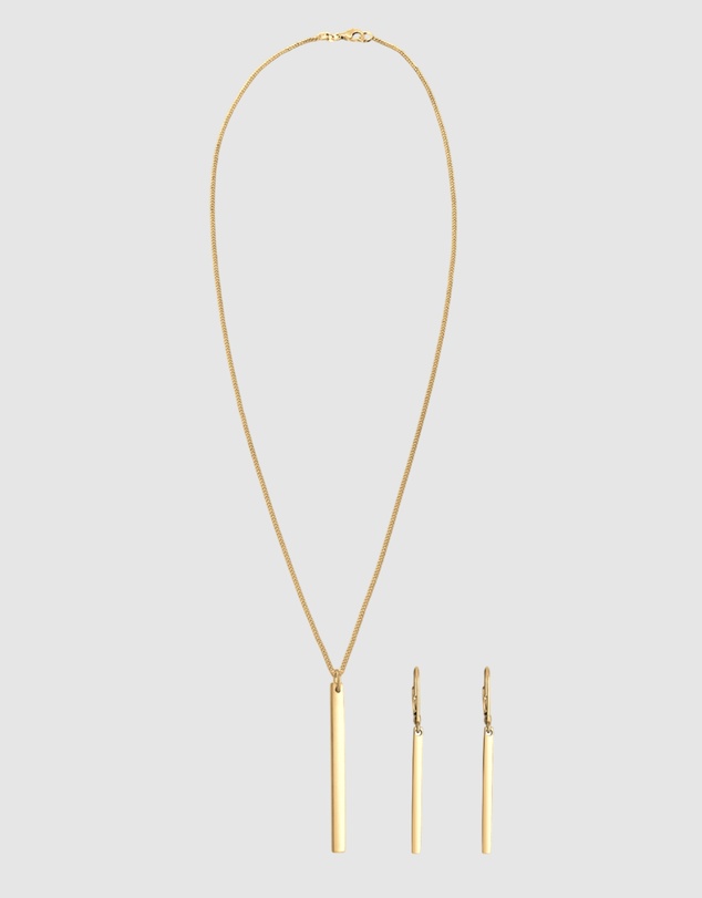 Elli Jewelry - Jewelry Set Bar Design 925 Sterling Silver Gold-Plated