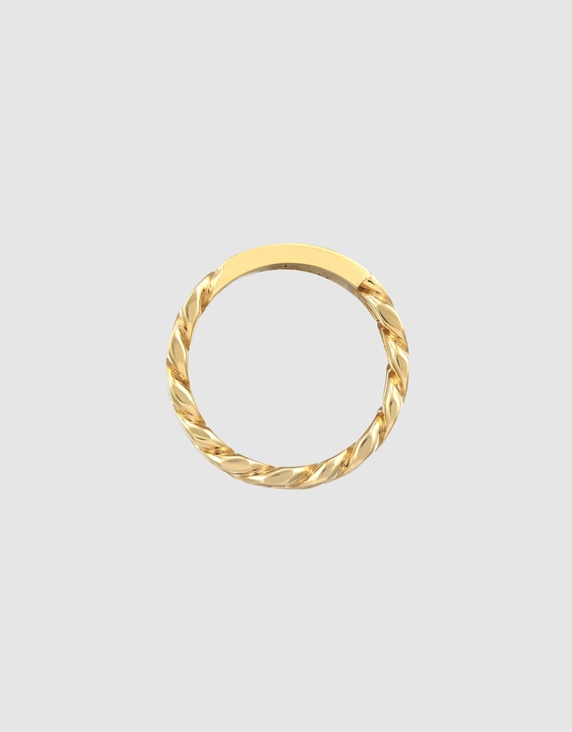 Kuzzoi - ICONIC EXCLUSIVE - Polished Band Ring in Chain Look in Gold-Plated 925 Sterling Silver