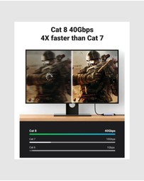 Ugreen - UGREEN 2m Cat8 LAN CableNetwork Cable Black