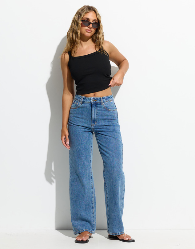 Dazie - Essentials Scoop Neck Ribbed Singlet