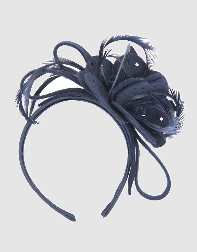 Max Alexander - Felt Navy Flower Fascinator