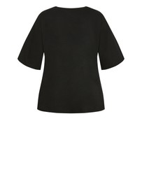 City Chic - Plus size Oversized Crew Neck Tee - black