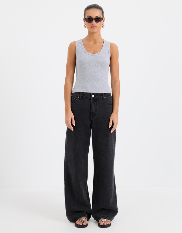 Calli - Cara Cinch Waist Mid Rise Relaxed Jeans