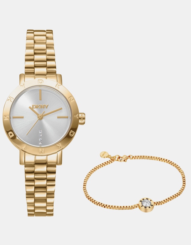 DKNY - Essentials Gold 28mm Womens Watch + Gold Bracelet