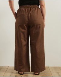 Atmos&Here Curvy - Fiona Linen Blend Drawstring Pants